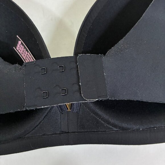 VTG Y2K Victoria’s Secret Padded No Wire Bra Black Satin 34D Minimalist - Picture 5 of 7